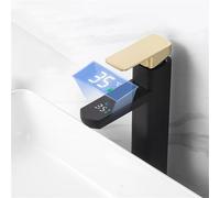 NBYGSC Basin Salle de Bain Faucet LED numérique Température Cold Water Taps Pont Tap monté Black Gold Short G1 2