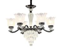 NBYGSC Chandelier Sputnik de l'industrie ， K9 Chandelier en Cristal de Plafond Flush Mount Plafond Lampe pour la Salle de Bain Place de Bain Pendre Pendre, Noir, 6 lumières