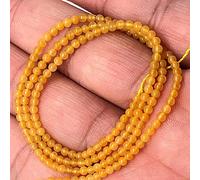 NBYGSC Charm Jewelry Garantie Pierre Naturelle Ronde Perles en Vrac Pierre de Lune Grès Amazonien Lapis Gem Bijoux Bracelet Collier 2 3 4 mm (Couleur : Agate Jaune, Taille : 2 mm 185 Perles)
