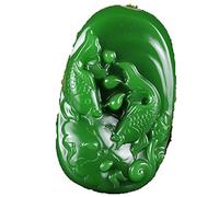 NBYGSC Charm Jewelry Naturel Chinois HeTian Jasper Jade Pendentif sculpté à la Main Perles de Collier Mode Charme Bijoux pour Hommes Femmes Cadeaux de Bon augure