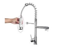 NBYGSC Chromé plaqué ° pivotant pivailleur Double pulvérisateur Sortez buse Ressort pour l'évier Moderne Robinet mélange avec Une Mise à Niveau de la Cuisine du Bec Gris 1pc
