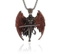 NBYGSC Collier en Argent Sterling 925 avec Ailes d'ange Gardien Boule de Cristal, Pendentif Archange Saint Gabriel Paladin, amulette chrétienne pour Hommes Femmes - Collier d'ange Gardien,