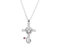 NBYGSC Collier en argent sterling 925 avec croix en forme de cœur d'amour infini éternel pour femmes filles, collier de croix religieuse en cristal de zircon brillant plaqué or 14 carats -