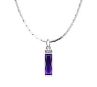 NBYGSC Collier en Cristal de guérison à Quartz avec Pendentif en améthyste synthétique, chaîne de clavicule féminine Collier avec Pendentif en Pointe de Cristal de 16/18 Pouces (Taille : 40 cm) (B 45