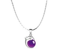 NBYGSC Collier en Cristal de guérison à Quartz, Collier en Cristal Violet, chaîne de clavicule féminine, Bijoux 18 Pouces, pendentifs pour Femmes, Collier à Pointe de Cristal