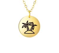 NBYGSC Collier Palmier pour Femme, Collier Palmier en Argent Sterling 925, chaîne Ras du Cou en Forme d'île de cocotier, Colliers Palmier pour Femmes, Collier Tropical, Pendentif Palmier