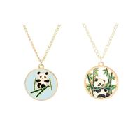 NBYGSC Collier Panda en Argent Sterling 925 pour Femmes Filles, Collier Panda Mignon, Pendentif à breloque Animal, Bijoux Panda, Collier Panda Rouge pour Filles, médaillon Panda, Pendentif pièce de