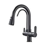 NBYGSC Cuisine filtrée Noire Mate avec pulvérisation Traction rotat 3 Voies Filtre à Eau mélangeur récepteur de Robinet Intelligent Type A