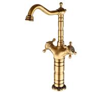 NBYGSC Faute-Boucle pivotant en Laiton Antique Baux Double Manche Salle de Bain Bassin Decorative High Water Faucet pour Utilisation à Domicile