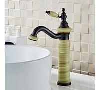 NBYGSC Fauteau à Eau Chaude à Eau Froide de Style européen Natural Jade All American Art Basin Marble Robinet Antique, Pagode de Jade Vert