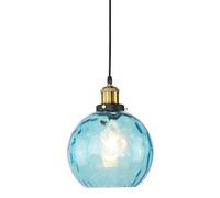 NBYGSC Lampe de Penderie Cylindrique en Globule Bleu avec Ombre Écarlate, Style Farmhouse, Disponible pour Cuisine Salle d'Isolier (20 cm)
