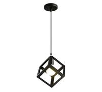 NBYGSC Lampe Suspendue à Trois têtes, de l'industrie métallique, Corps carré créatif Personnel, Abat-Jour Creux Noir, Lampe Suspendue de Plafond réglable pour Cuisine, îlot, Chambre à Coucher,