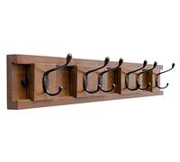 NBYGSC muraux Patères Mural Planche de Bois Antique Cintre Crochet en Fonte Fait à la Main Crochets Noirs Support Porte-Manteau