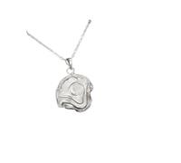 NBYGSC New Fine Fashion 925 Silver Silver Charms Rose Flower Pendant Stud Boes d'oreilles Collier de Mariage Bijoux Bijoux Set Cadeaux Accessoires Trendy Créative Gift for Women and Men