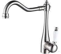 NBYGSC Nostalgie Mixage Chantier Mixer Tap Country House Style Robinet de Laiton Levier Unique avec poignées en céramique Spergitatre pivotant à ° pour Les Cuisines Modernes