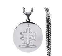 NBYGSC Nouveau 2025 Papa Ghede Loa Veve Pendant Femmes/Hommes en Acier Inoxydable Vodoun lwa Collier Amulet Collier Décoration Bijoux Commémoratif avec Vous Accessoires Trendy Best for Gift