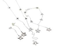 NBYGSC Nouveau Style 925 Boucles d'oreilles en Argent Sterling Boucles Bracelet Collier Set Femme Party Wedding Fashion Charm Decoration Jewelry Commémorative avec Vos Accessoires Trendy Best for