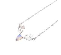 NBYGSC Nouvelles Nuages Unisexes stell 925 Collier en Argent Dreamy Moonstone Deer Jewelry Weddants Pendants Fashion Accessories Trendy Créative Gift for Women and Men