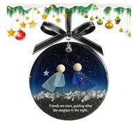 NBYGSC Ornement d'amitié de Noël, Ornement d'arbre de Noël en Acrylique - Décoration d'arbre Pendentif d'amitié en Acrylique - pour rebords de fenêtre extérieurs, Cour, réunions de