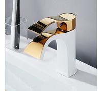 NBYGSC Papier en Cascade, Lainage Eau Chaude Froide, Robinet mélangeur Salle de Bain à Une Seule Manche (Platine B)