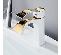 NBYGSC Papier en Cascade, laits Eau Chaude Froide, Robinet mélangeur Salle de Bain à Une Seule Manche (Platine A)