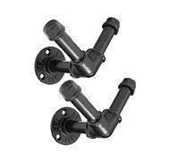 NBYGSC Patères,Cintres muraux,Crochets polyvalentsCrochets en Fonte Tuyau Industriel Paire Doubles Robustes Meubles muraux Noir Classique Parapluies Sac Organisateur Crochets pour Manteau de Couloir