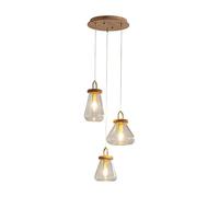 NBYGSC Pendant Minimaliste, Suspension Chandelier à Éclaboussures en Bois Verre, Compatible avec différents Niveaux de Hauteur (50cm)