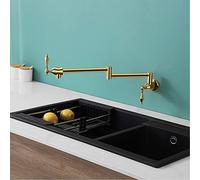 NBYGSC Pot remplisseur Commercial Moup Mural Pliant Robinet en Laiton Extensible avec Bras Swing à Double Articulation Deux poignées, évier de Cuisine