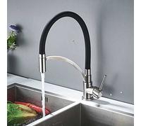 NBYGSC pour Bar Farmhouse Commercial, Bronze Noir Tirez vers Bas Jet Cuisine Salle Bain Chaude Froide montée sur Le Pont avec Un Robinet de mélangeur d'eau du Support (Couleur: b