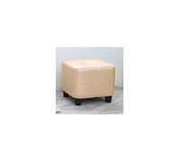 NBYGSC Repose-Pieds carré Ottoman en Cuir Souple ciré à l'huile antidérapant Facile à Nettoyer Blanc Chaud 30 x 30 x 25 cm