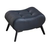 NBYGSC Repose-Pieds en Cuir avec Pieds en métal - Banc Repose-Pieds rectangulaire pour Salon, entrée, Bureau, Chambre à Coucher, Placard - Petit Tabouret à Chaussures élégant (Nero 47 cm)