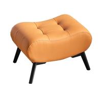 NBYGSC Repose-Pieds rectangulaire avec Pieds en métal - Banc à Chaussures Polyvalent en Cuir pour Salon, entrée, Bureau, Chambre à Coucher, Placard - Petit Repose-Pieds Orange (47 cm)