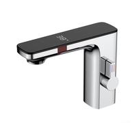 NBYGSC Robinet Intelligent pour lavabo Salle de Bain Taps automatiques sans Touche avec Affichage numérique Bouxage à Eau Froide Chaude 1/2 "Chrome Finition Moderne Sensor Basin Tap