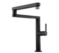 NBYGSC Robinet ller en Laiton de Montage à Pont avec Bec à Double Mode, Manipuler Un Robinet de mélangeur Chaud Froid, Robinet d'évier de Cuisine à Trou Unique Pliable, orbe