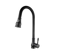 NBYGSC Robinets Cuisine en Laiton, poignées Simples du Trou avec Deux Modes de Sortie d'eau, Robot Rotatif 360 degrés, Robinet à lavabo Chaud Froid, (Noir)