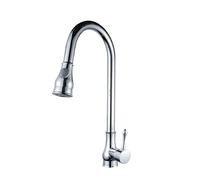 NBYGSC Robinets Cuisine en Laiton, poignées Simples Trou du avec Deux Modes de Sortie d'eau, Robot Rotatif 360 degrés, Robinet à lavabo Chaud Froid, Noir (Chrome)