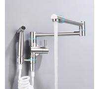 NBYGSC Rotating Folding Sink Faucet avec Spray pour Cuisine en Brassé, Bouchon Unique, Diversité d'Angles Résistance à la Rustication, Matériau de Qualité