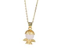 NBYGSC S Sterling Petit Ange Néphrite Blanc Jade Pendentif Collier Style Chinois Style Rétro Clavicule Chaîne pour Femmes Bijoux Bijoux Cadeau