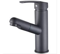NBYGSC Salle de Bain Basin Basin Robinet Single Handle Tire Out Spray Spray Pap Tap Chaud Cold Water Crane Deck Mount Robinets Matt Black Hourde Duty Star of Light