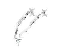 NBYGSC Support d'ordinateur de Haut en Bas, Support de Moniteur à Double écran Gauche Droit, Levage en Hauteur, Rotation Horizontale Verticale du degré de l'écran (Blanc)