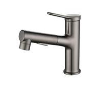 NBYGSC Tapis de mixage du Bassin avec évier à Eau Chaude Froide rétractable rétractable Taps Double Mode Handle Sing Out Sortez des robinets de Bassin de Toilette pour la Salle de Bain, Gris Pistolet