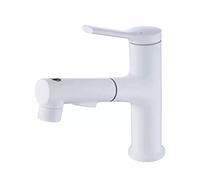 NBYGSC Tapis de mixage du Bassin avec évier à Eau Chaude Froide rétractable rétractable Taps Double Mode Handle Sing Out Sortez des robinets de Bassin de Toilette pour la Salle de Bain, Blanc