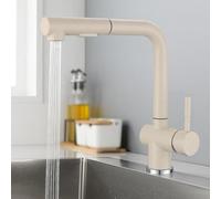 NBYGSC Tirez Le Robinet de mélangeur de Cuisine avec Pivot à Pirate Unique à Un Seul Trou Unique 2 Modes Robinet d'évier de Cuisine en Acier Inoxydable Trayer vers Le Bas-Gris