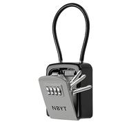 NBYT Boîte à clés portable à combinaison pour cacher une clé à l'extérieur, boîte de rangement étanche pour clés (petite taille avec câble en acier)