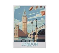 NBZRAOFV Big Ben London Vintage Travel Poster,Funny Tin Sign Retro Metal Sign for Home Farm Toilet Restroom Washroom Wall Decor Gift-yV1988(8x12Inch)