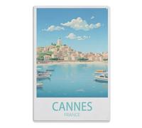 NBZRAOFV Fashion Metal Tin Sign Wall Decoration Room Art Metal Tin Sign,Cannes France 30x30cm