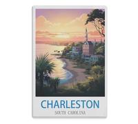 NBZRAOFV Fashion Metal Tin Sign Wall Decoration Room Art Metal Tin Sign,Charleston South Carolina 15x30cm