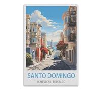 NBZRAOFV Fashion Metal Tin Sign Wall Decoration Room Art Metal Tin Sign,Santo Domingo 15x30cm