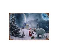 NBZRAOFV Metal Sign,Santa Claus And Polar Bear,Vintage Tin Sign Home Kitchen Bar Cafe Club Cave Wall Decor-yV157（8x12Inch）