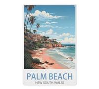 NBZRAOFV Palm Beach New South Wales，Funny Toilet Poster Sign, Vintage Metal Tin Sign, Bathroom Poster, Bathroom Decor, Home Wall Decor Art Tin Sign Plaque-yV496（8x12Inch）